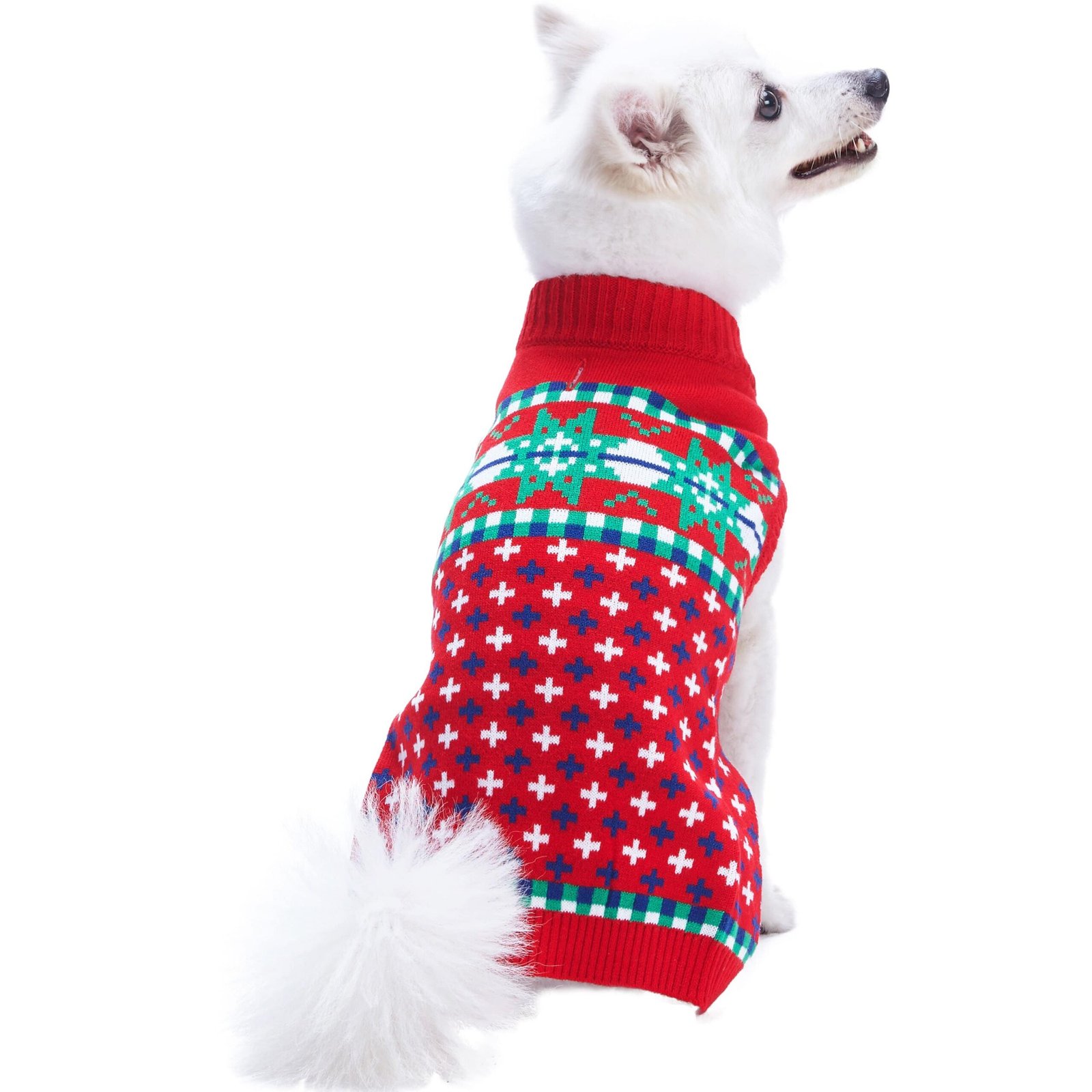Blueberry Pet Christmas Snowflakes Knit Dog Sweater